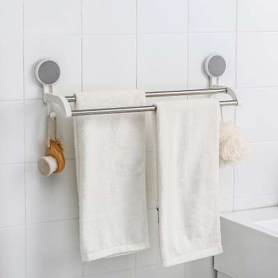 Wholesale Bathroom Stainless Steel Double Finishing Towel Bars Towel Rails Bathroom Suction Cup Towel Rack